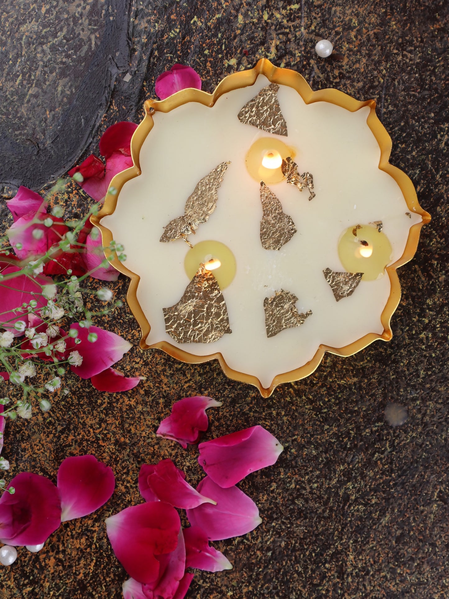 Mini Metal Urli Candle - Set of 2