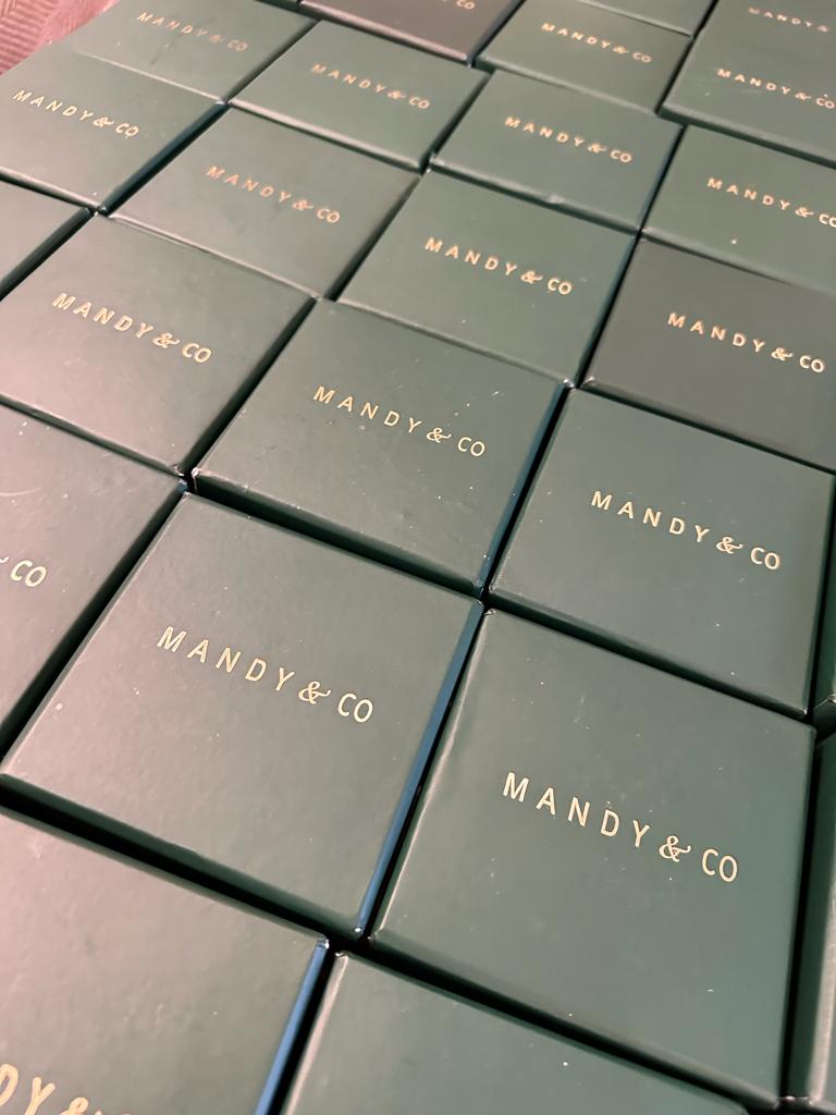 Braided Soy Candle: Handmade with gold foil details - Mandy and Co