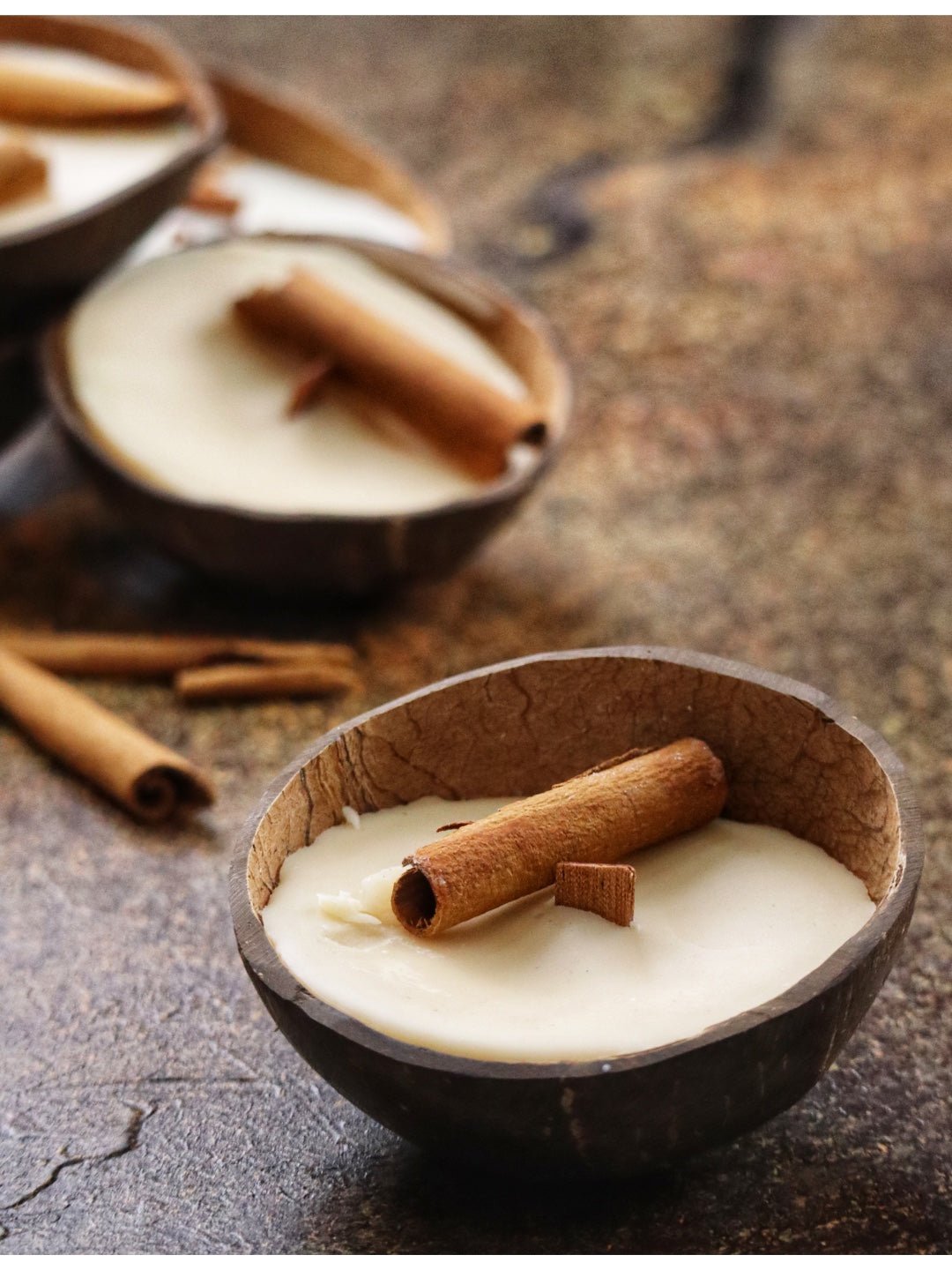 Coconut Shell Soy Candle – Set of 3 | Cinnamon - Mandy and Co
