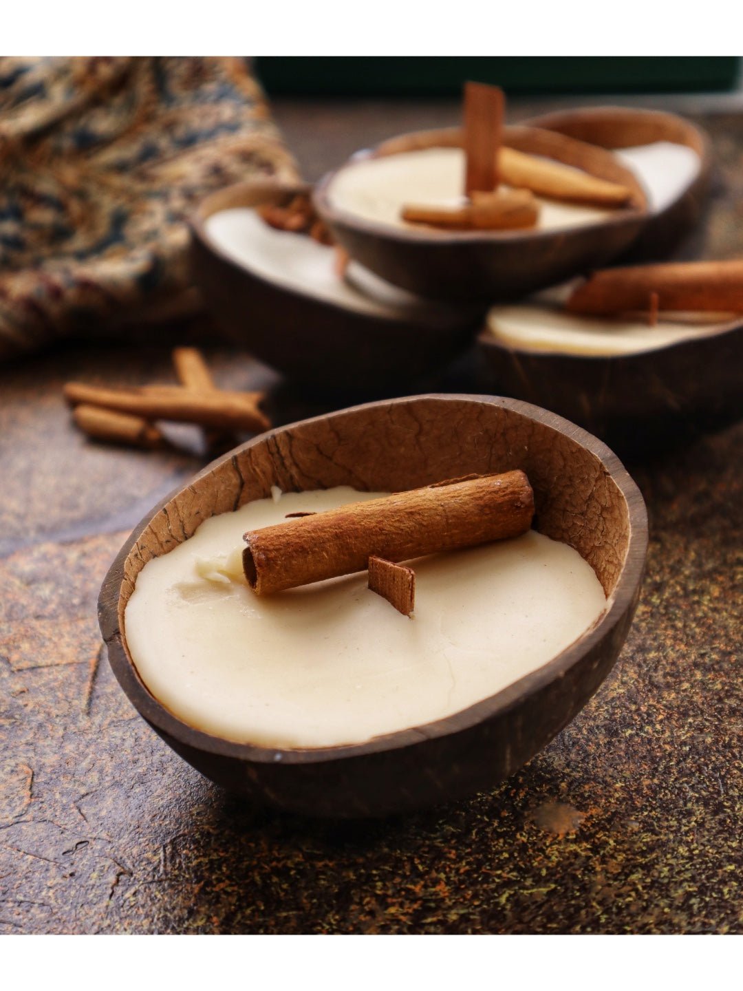 Coconut Shell Soy Candle – Set of 3 | Cinnamon - Mandy and Co