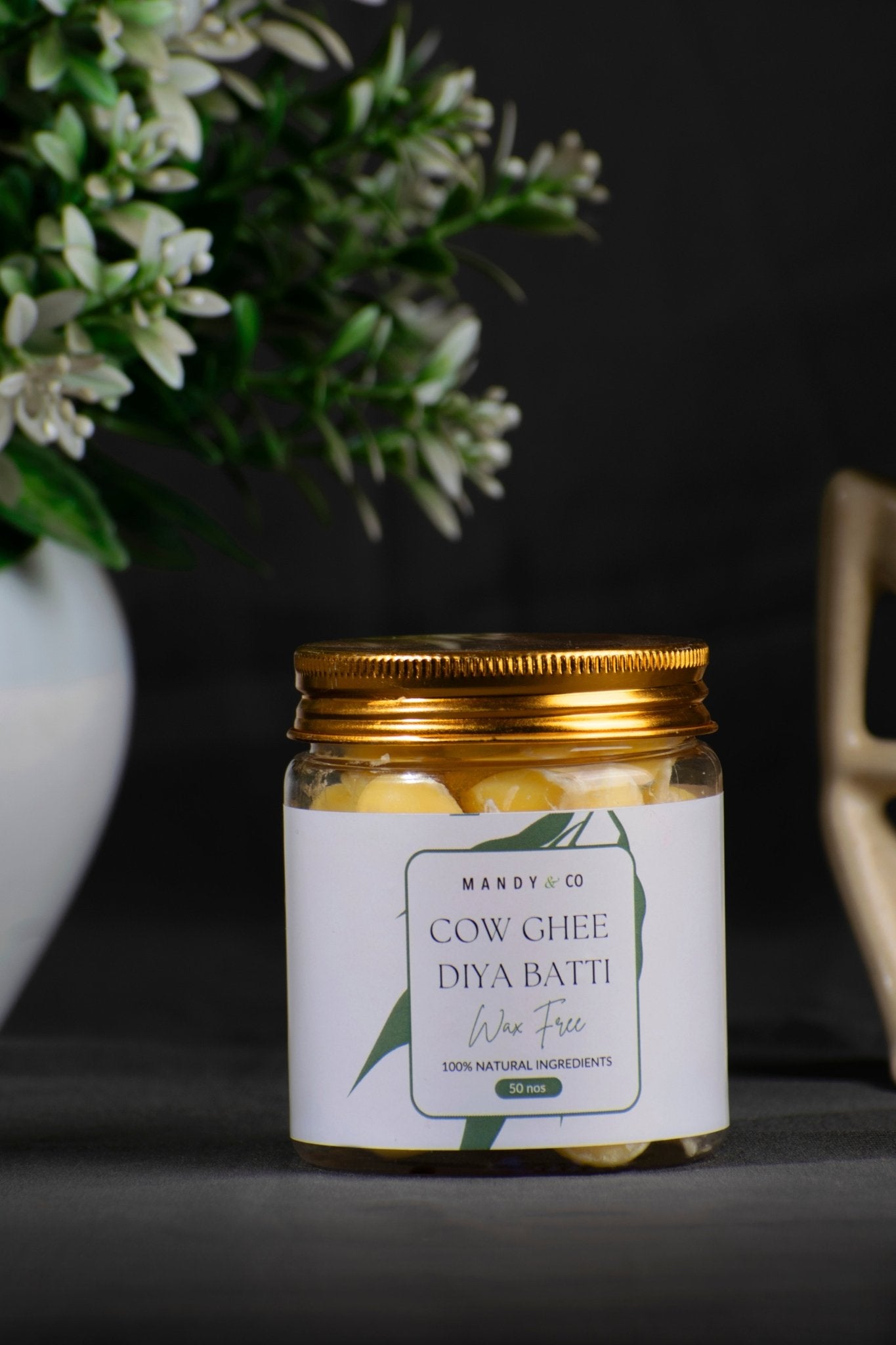 Ghee Diya Batti - Pack of 50 (Camphor) - Mandy and Co