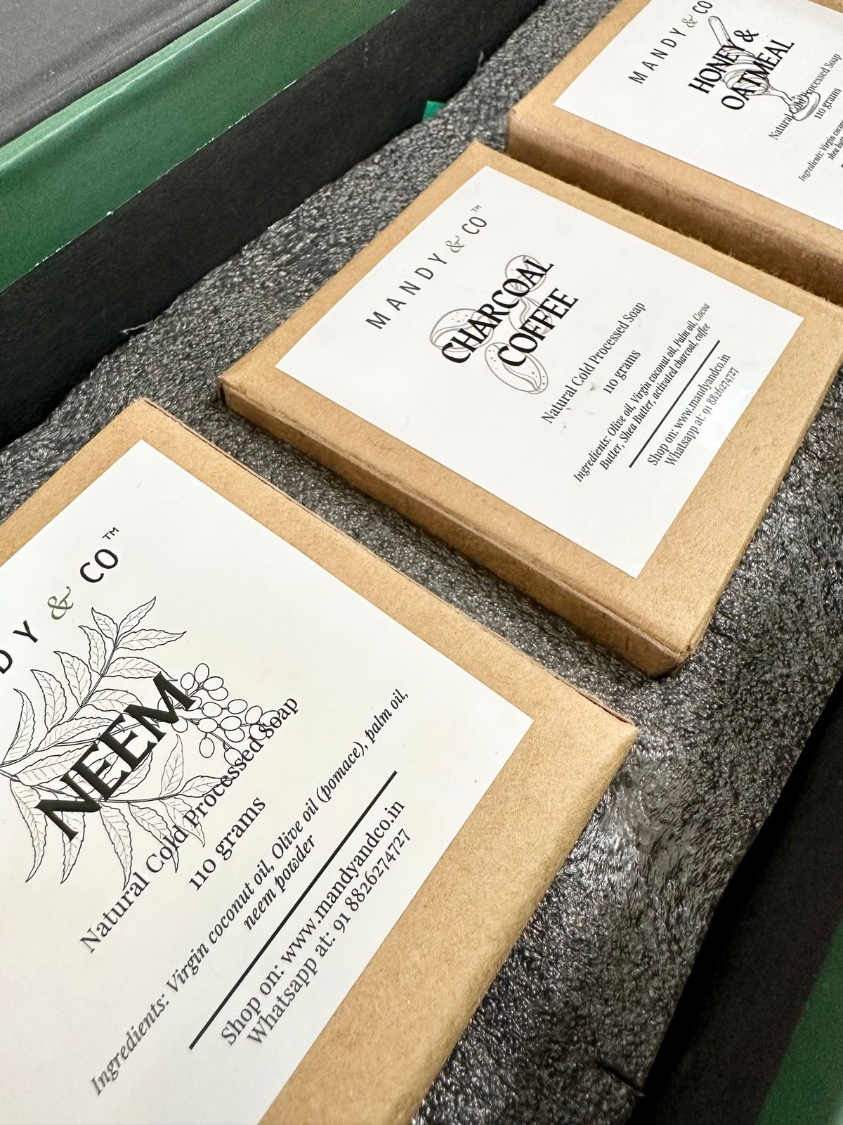 Gift Box - Natural Artisanal Soaps (Pack of 3) - Mandy and Co