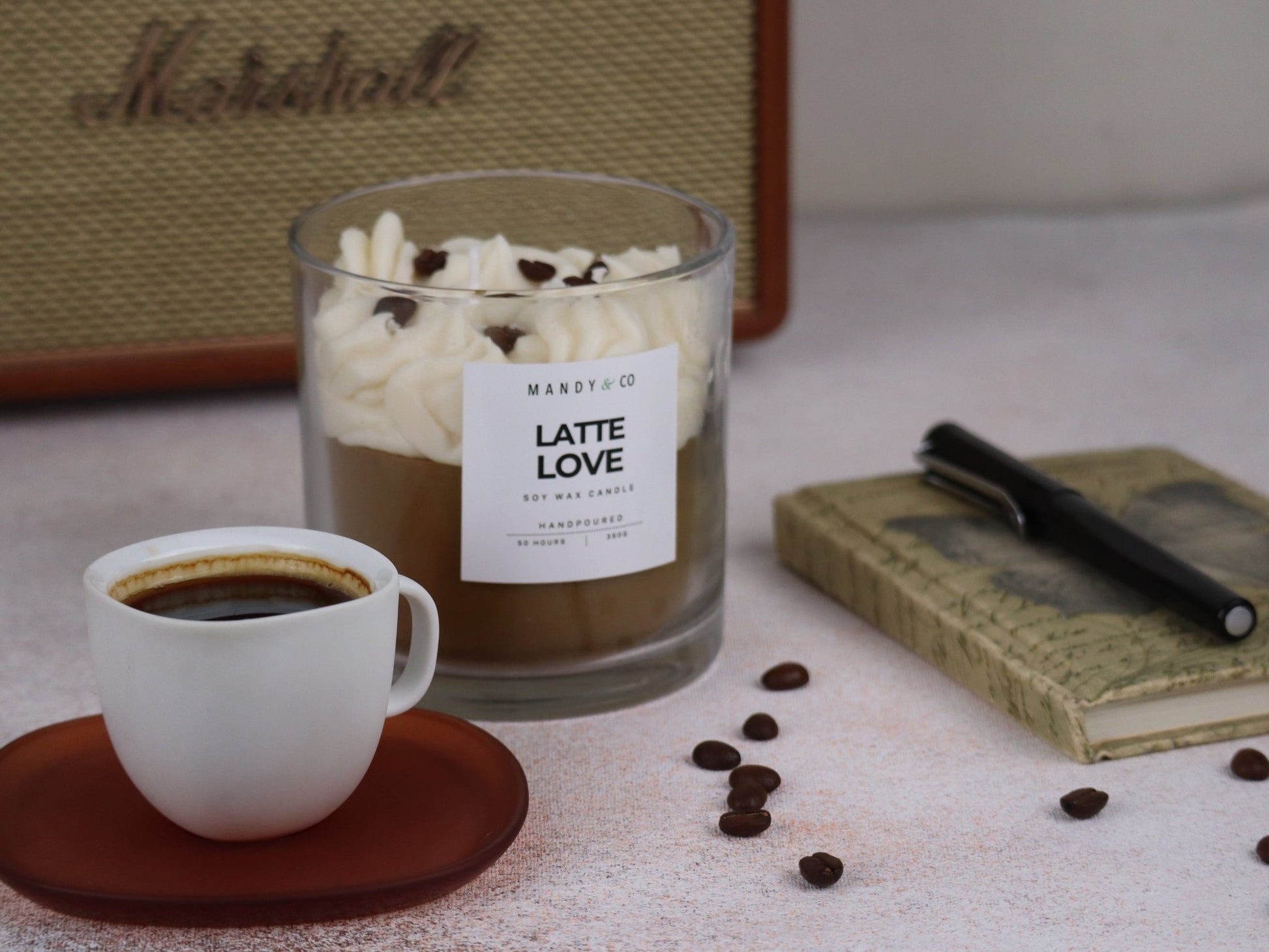 Latte Love Soy Candle – Coffee Scent - Mandy and Co
