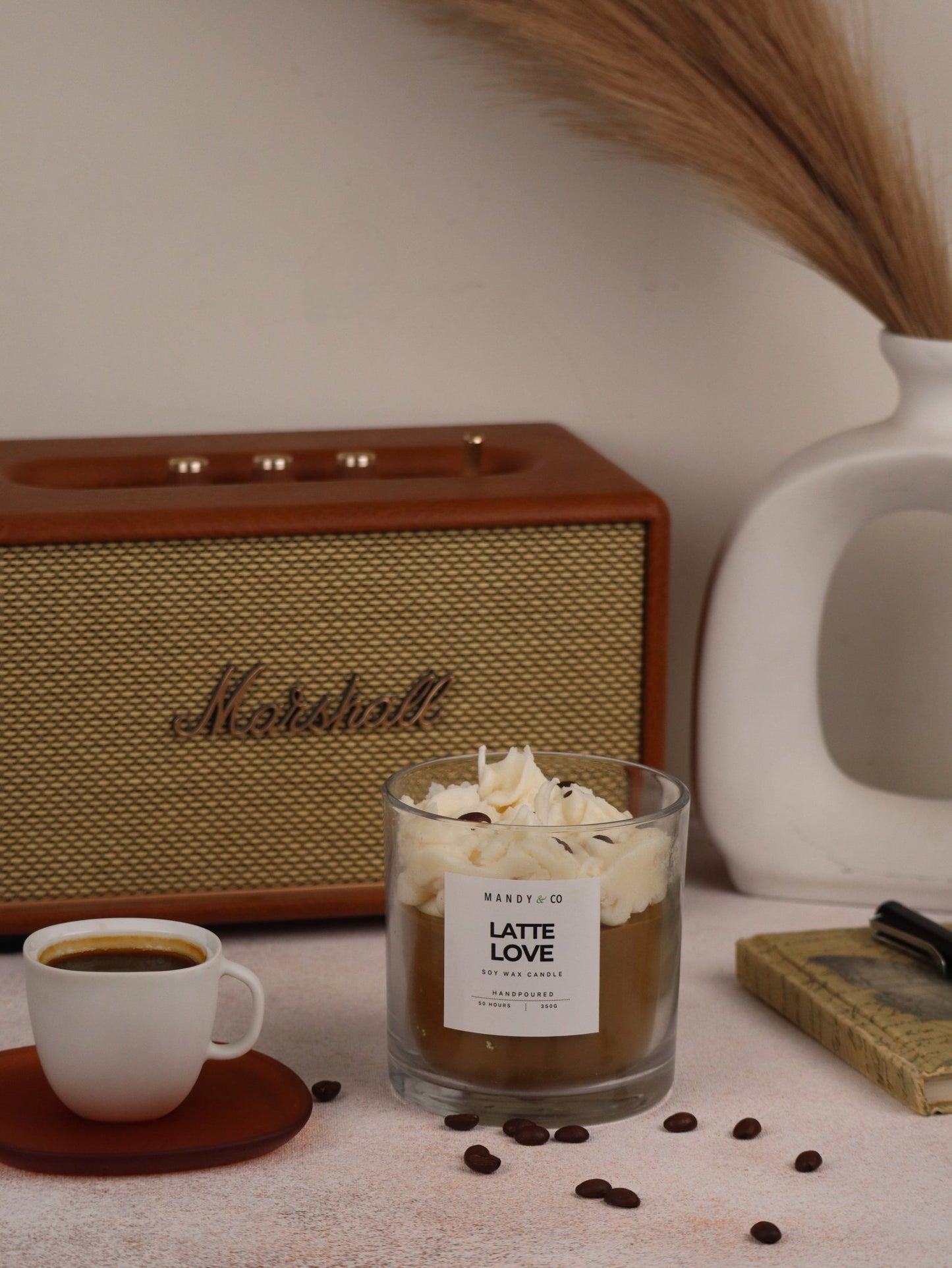 Latte Love Soy Candle – Coffee Scent - Mandy and Co