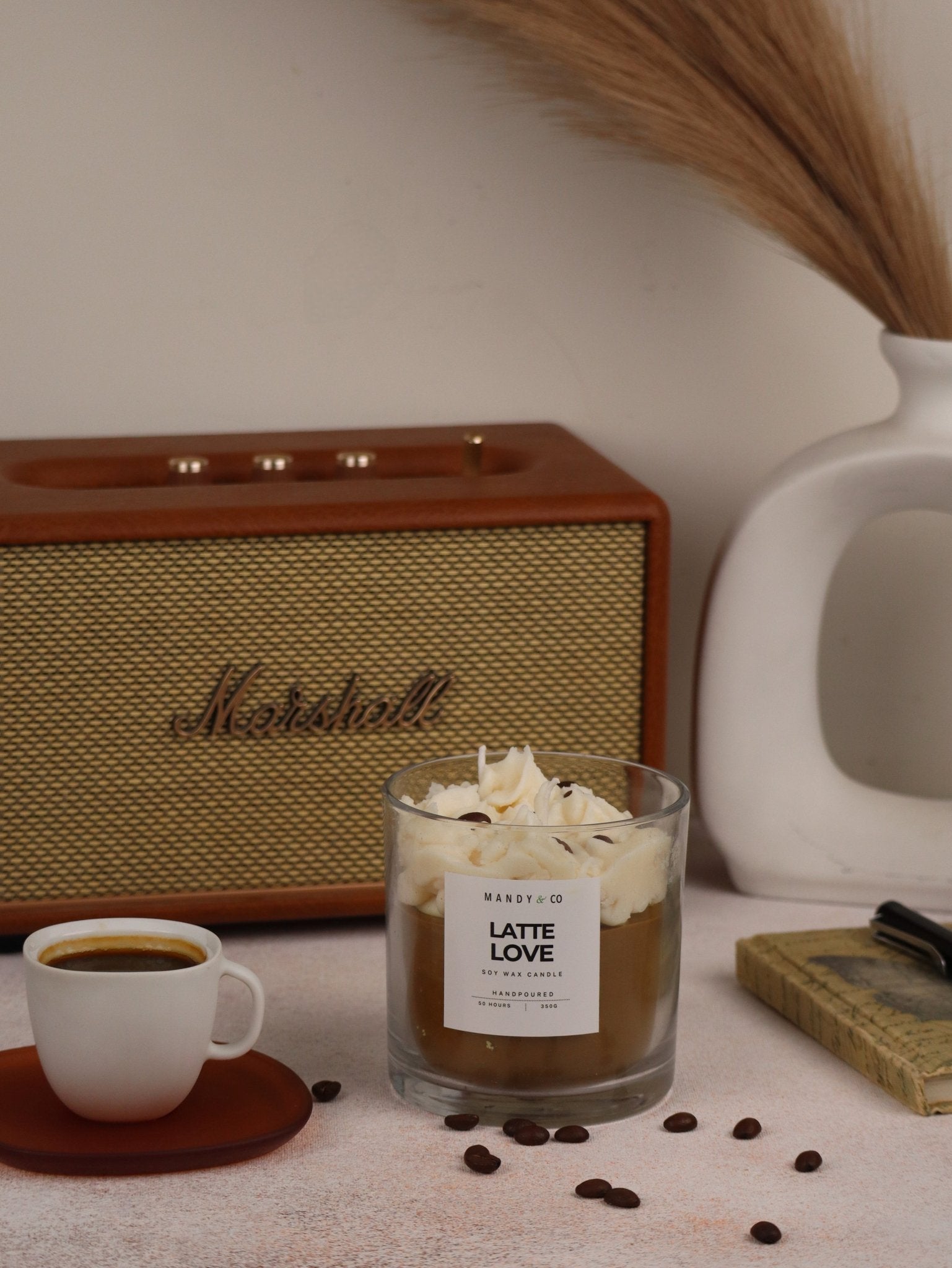 Latte Love Soy Candle – Coffee Scent - Mandy and Co