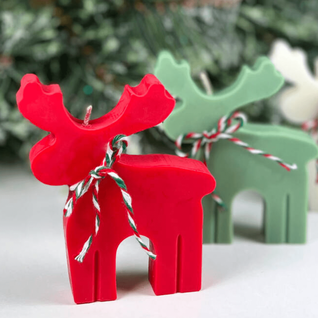 Reindeer Candle : Red - Mandy and Co
