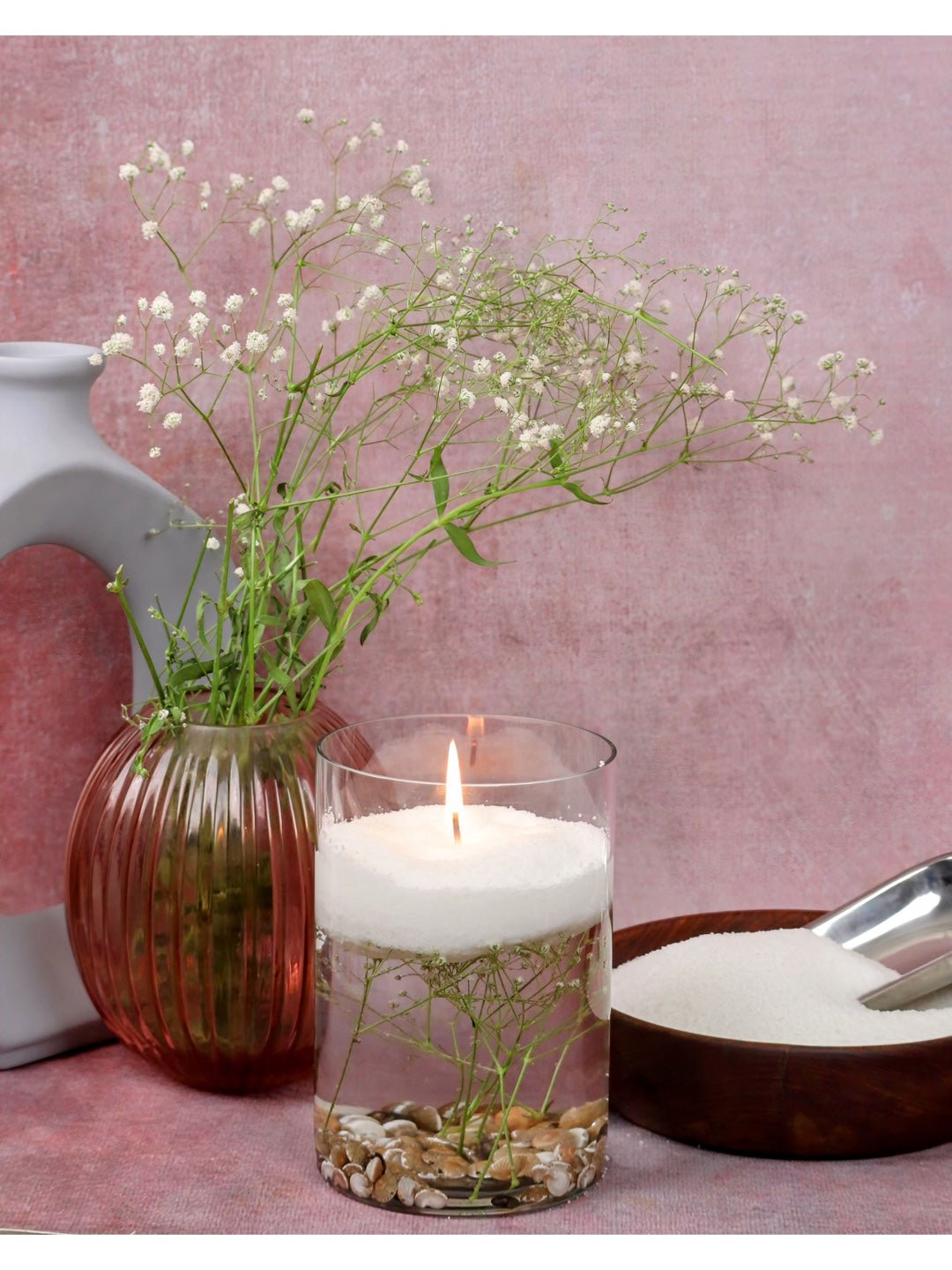 Soy Wax Pearls Candle – Reusable 500g with Wicks & Glass Container - Mandy and Co