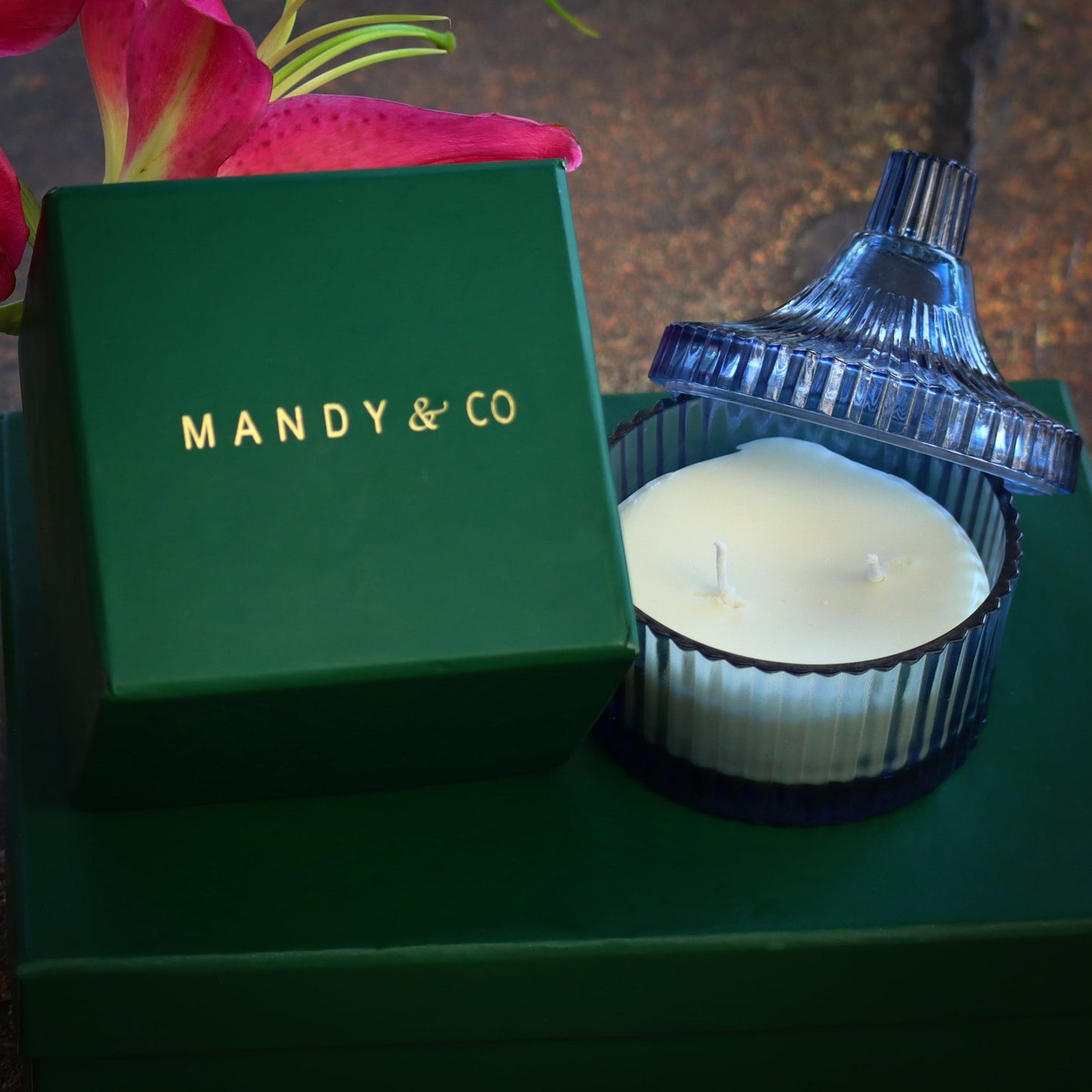Vanilla Soy Candle: Double wick hand poured candle - Mandy and Co