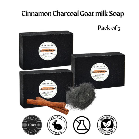 Cinnamon Charcoal Goat Milk Soap (Pack of 3)