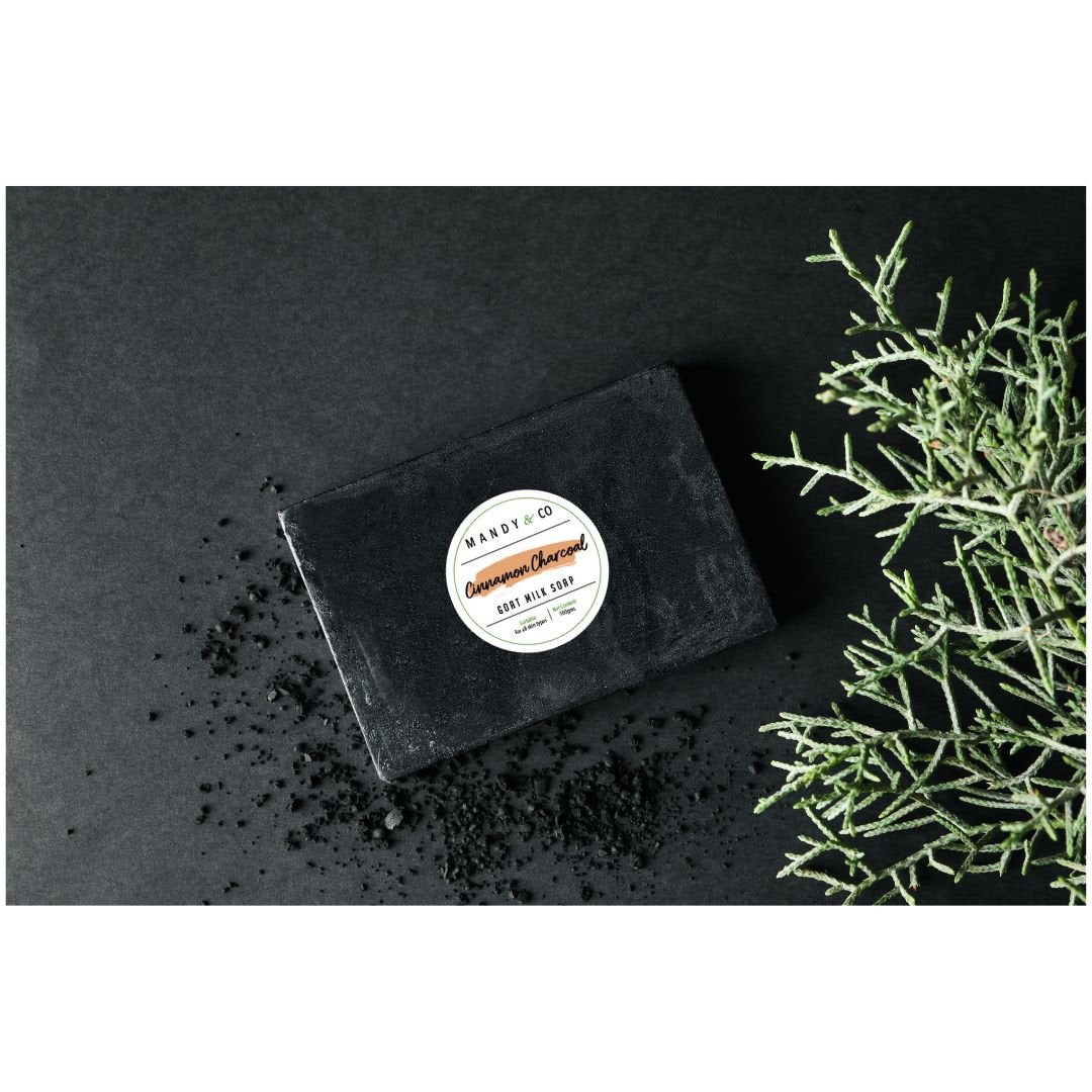 Cinnamon Charcoal Goat Milk Soap (Pack of 2) - Mandy and Co