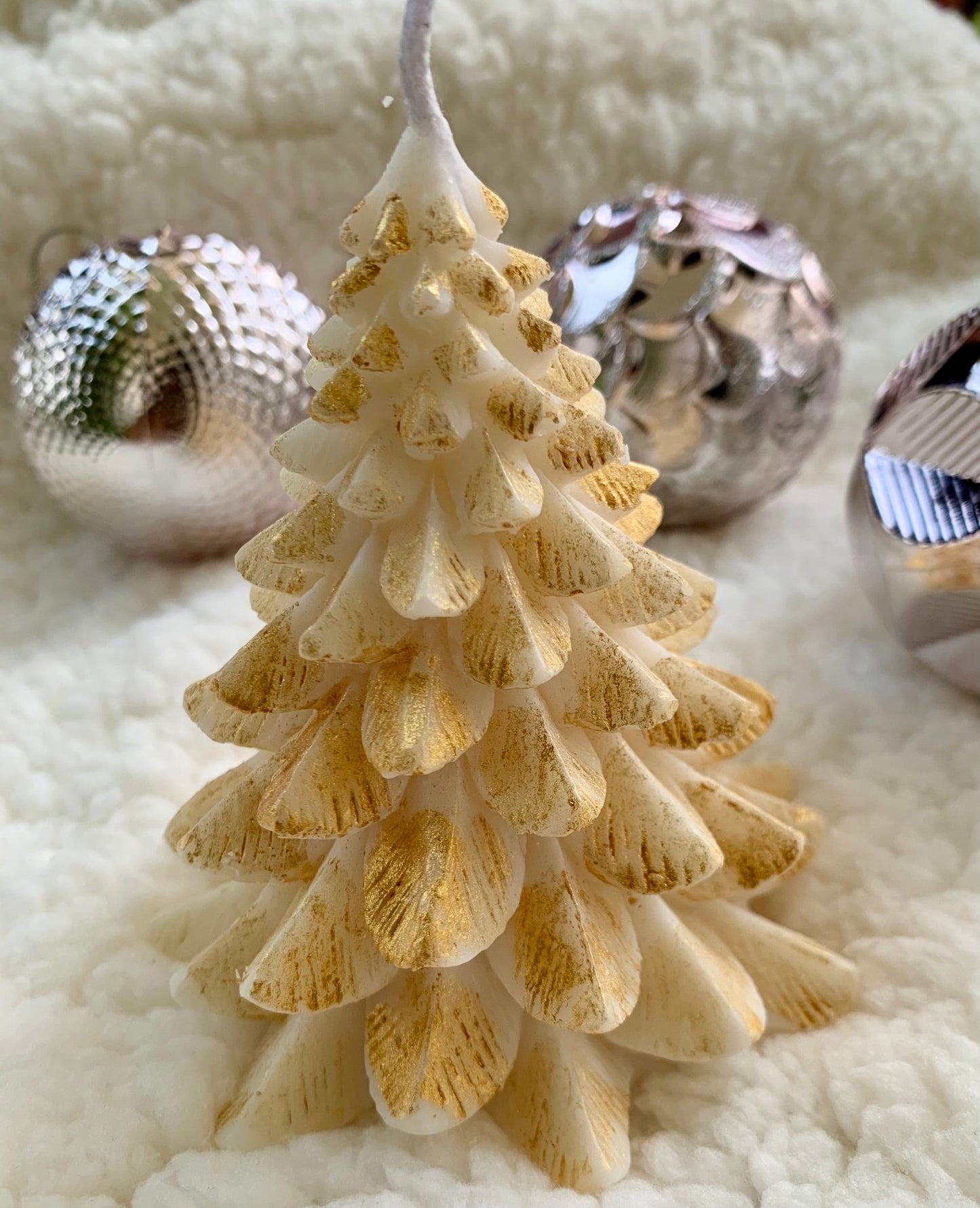 Gold Christmas Tree Soy Candle - Mandy and Co