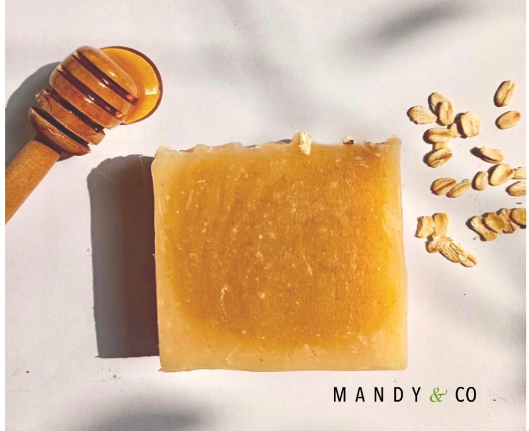 Hydrating Honey & Oatmeal Exfoliating Soap | Natural Moisturizing Bar for Sensitive Skin - Mandy and Co