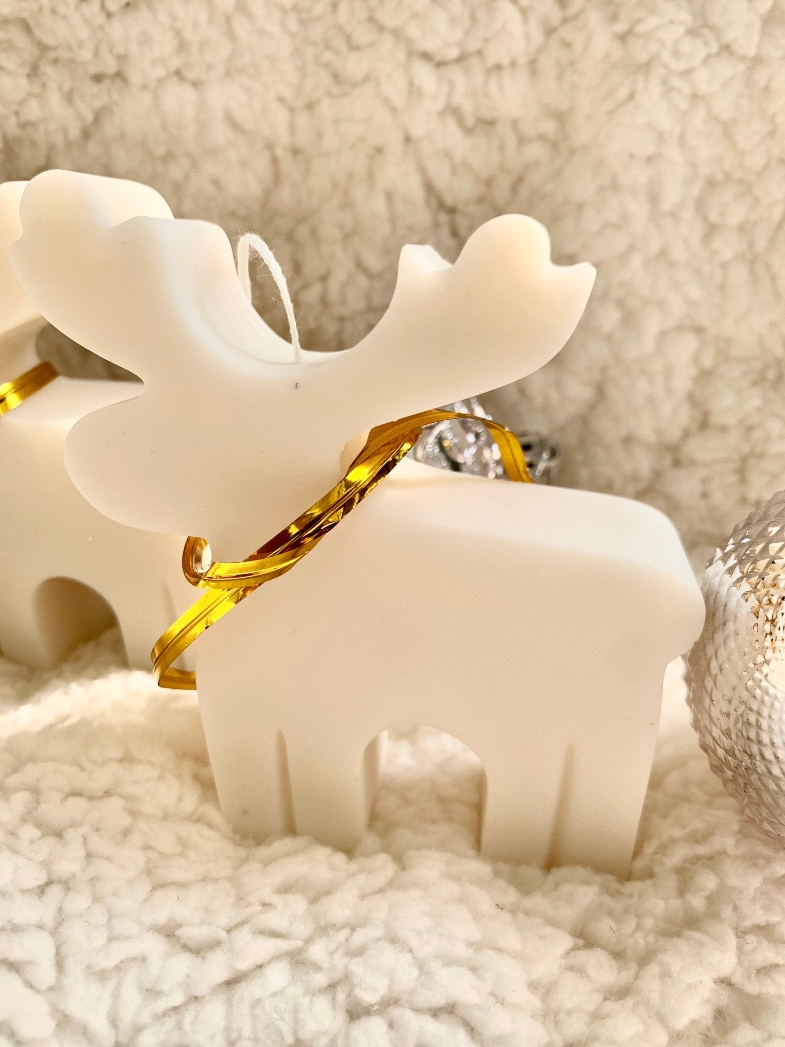 Reindeer Candle – Artisanal Holiday Decor - Mandy and Co