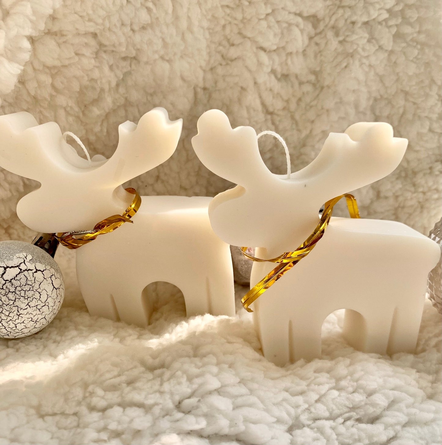 Reindeer Candle – Artisanal Holiday Decor - Mandy and Co