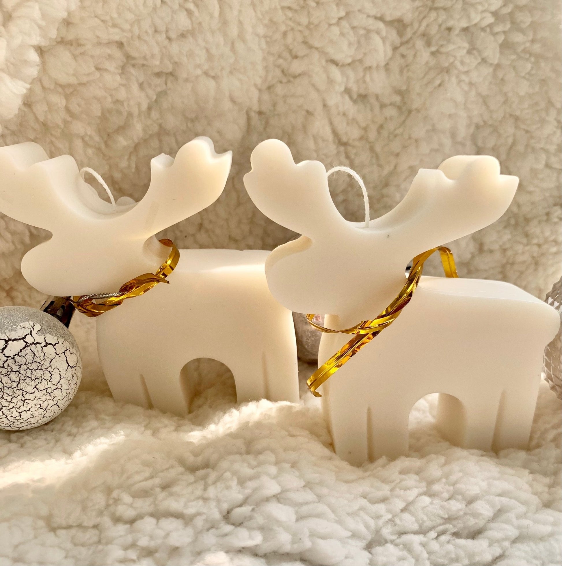 Reindeer Candle – Artisanal Holiday Decor - Mandy and Co