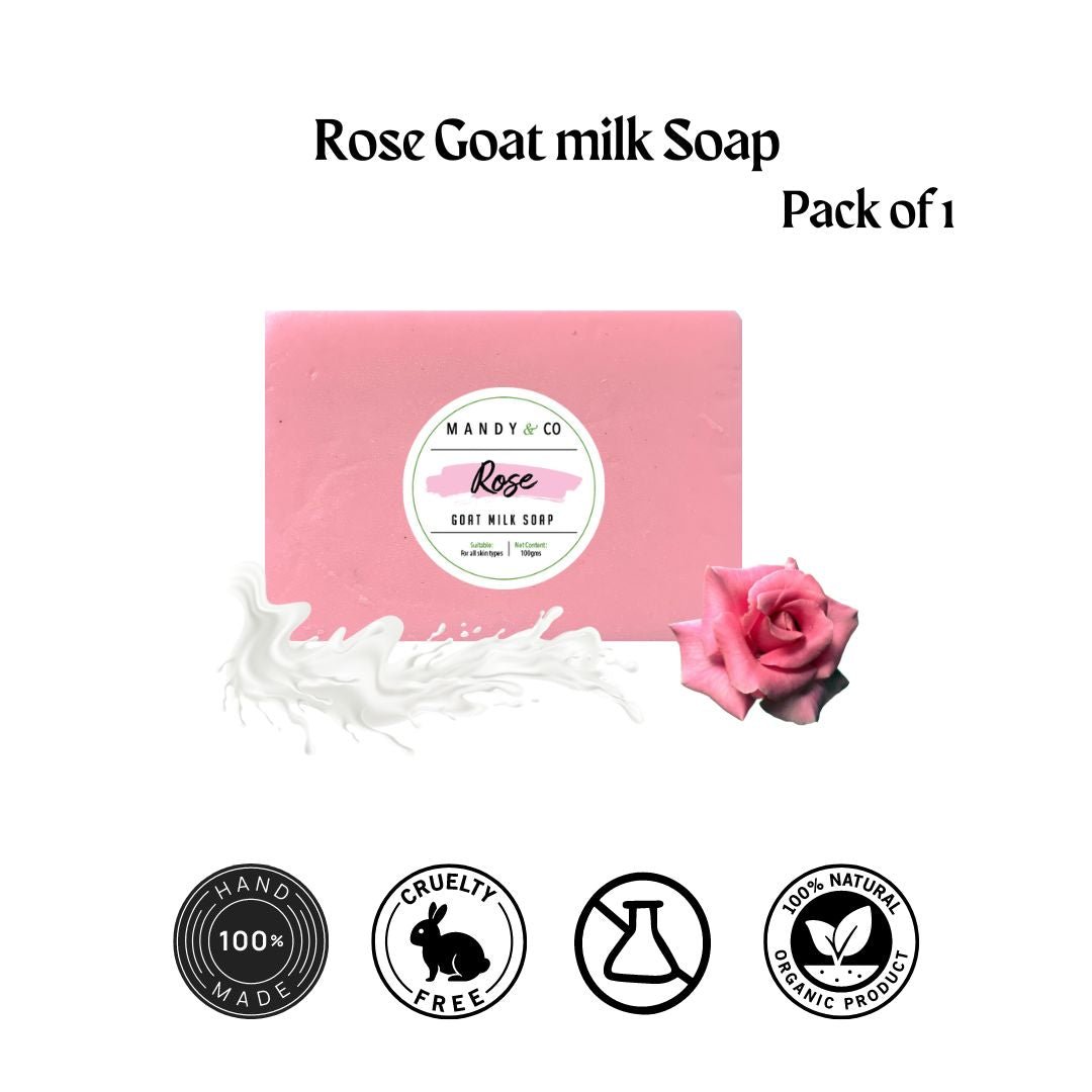 Rose Goat Milk Soap (Pack of 1) - Mandy and Co