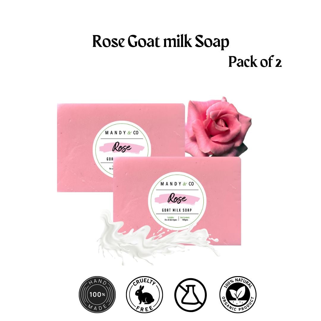 Rose Goat Milk Soap (Pack of 2) - Mandy and Co