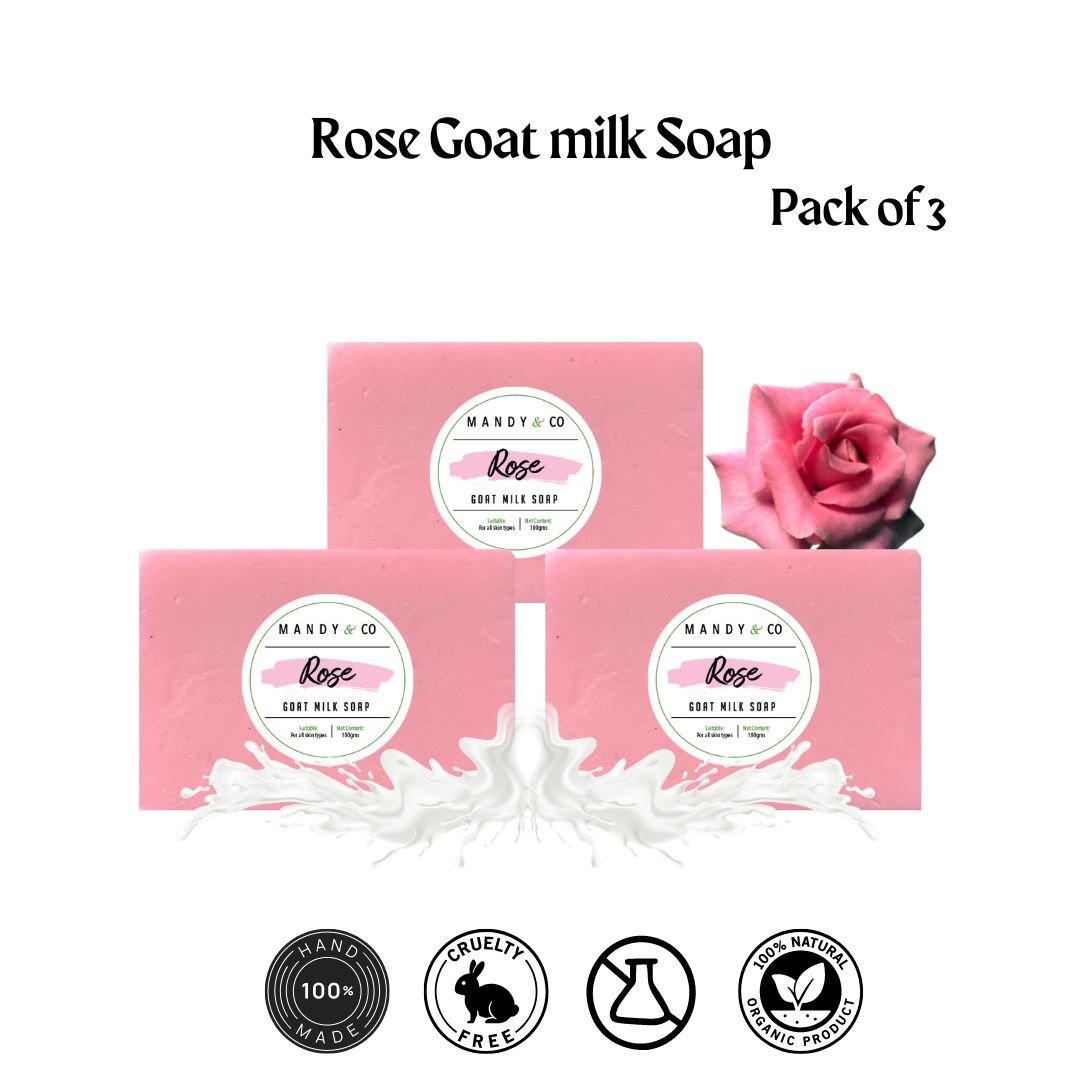 Rose Goat Milk Soap (Pack of 3) - Mandy and Co