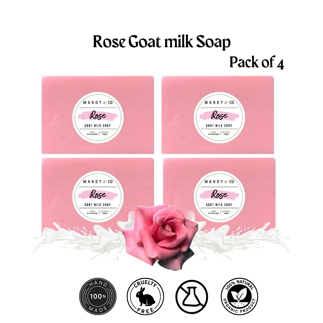 Rose Goat Milk Soap (Pack of 4) - Mandy and Co