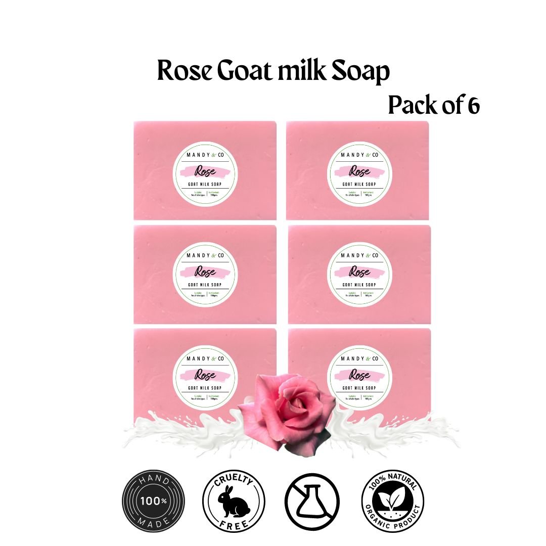 Rose Goat Milk Soap (Pack of 6) - Mandy and Co