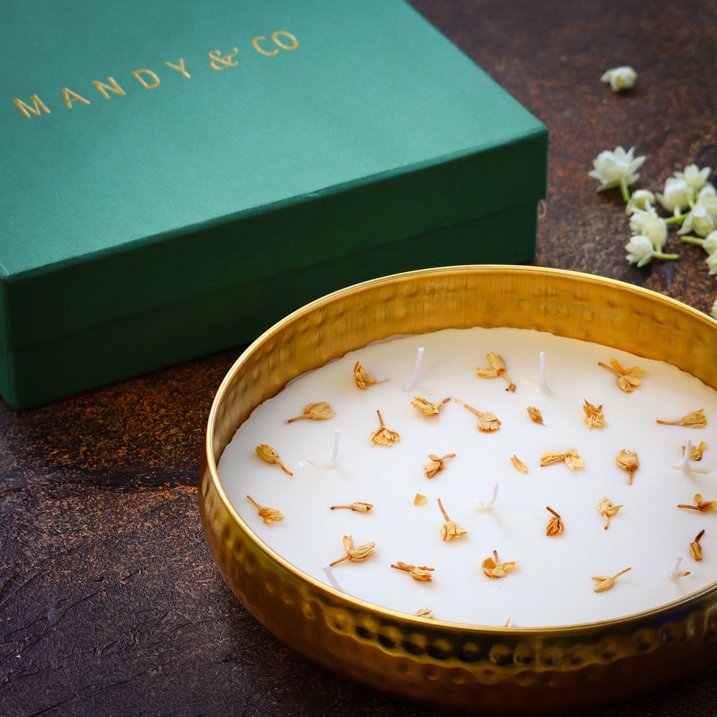 10" Urli Candle – Handpoured in Rose & Jasmine - Mandy and Co