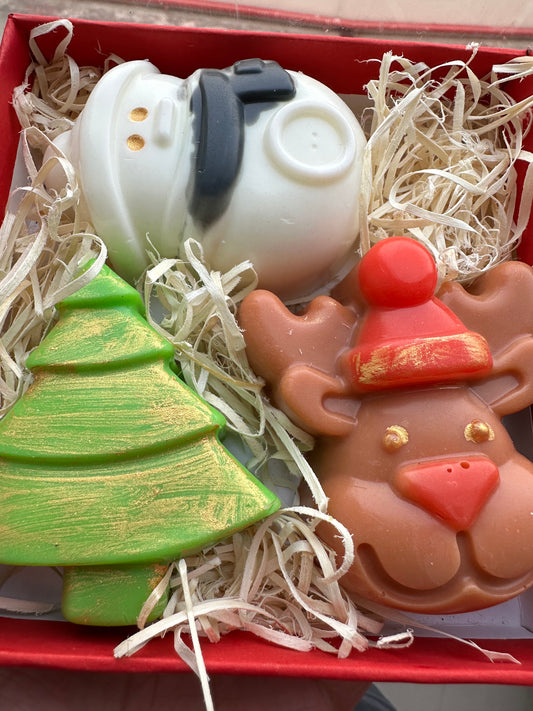 Christmas Soap Gift Box - Snowman, Reindeer and Christmas Tree