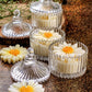 Daisy Glass Jar Soy Candle – Pack of 2 | Oud Scent - Mandy and Co