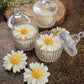 Daisy Glass Jar Soy Candle – Pack of 2 | Oud Scent - Mandy and Co