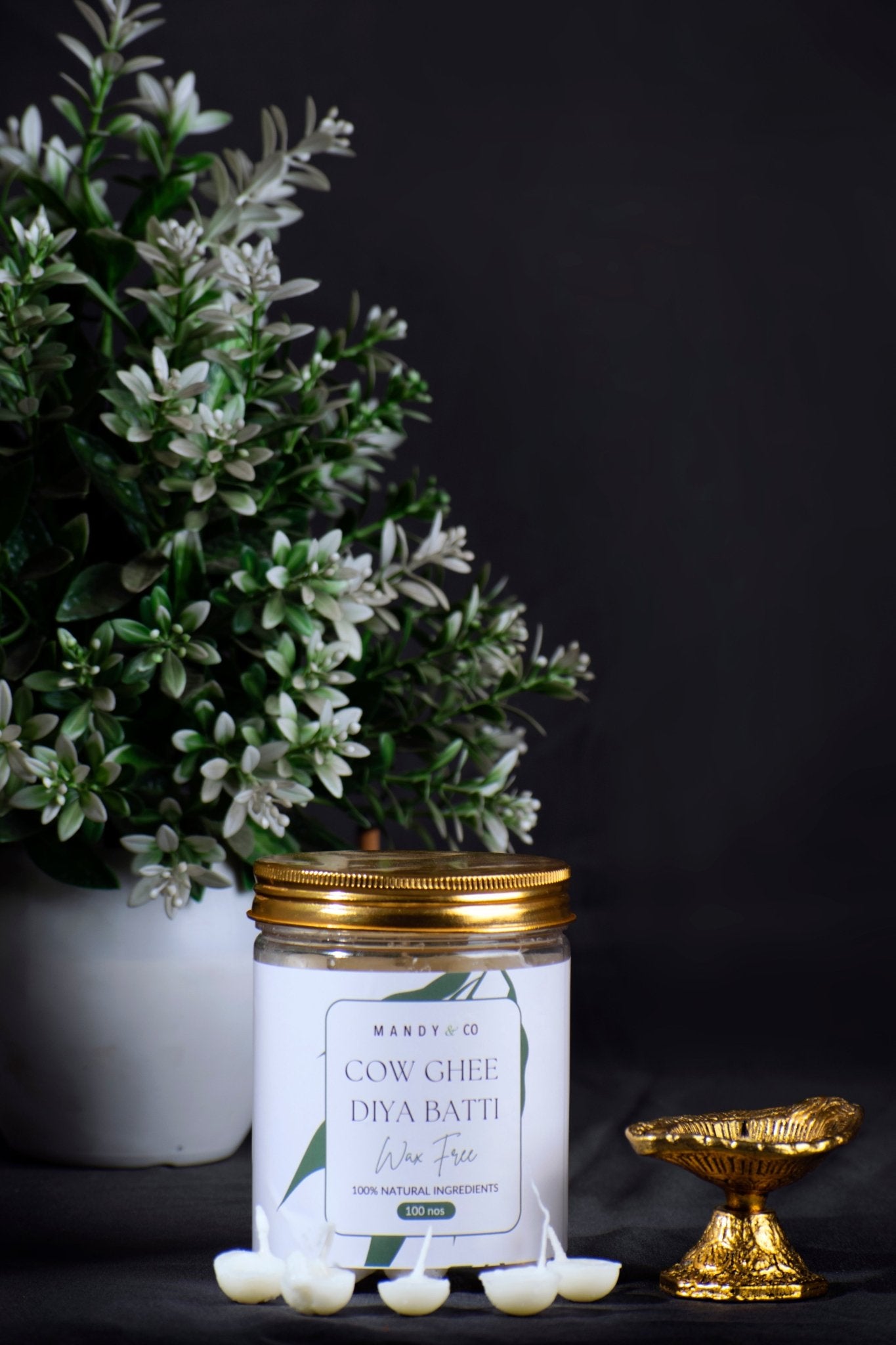 Ghee Diya Batti - Pack of 100 (Camphor) - Mandy and Co