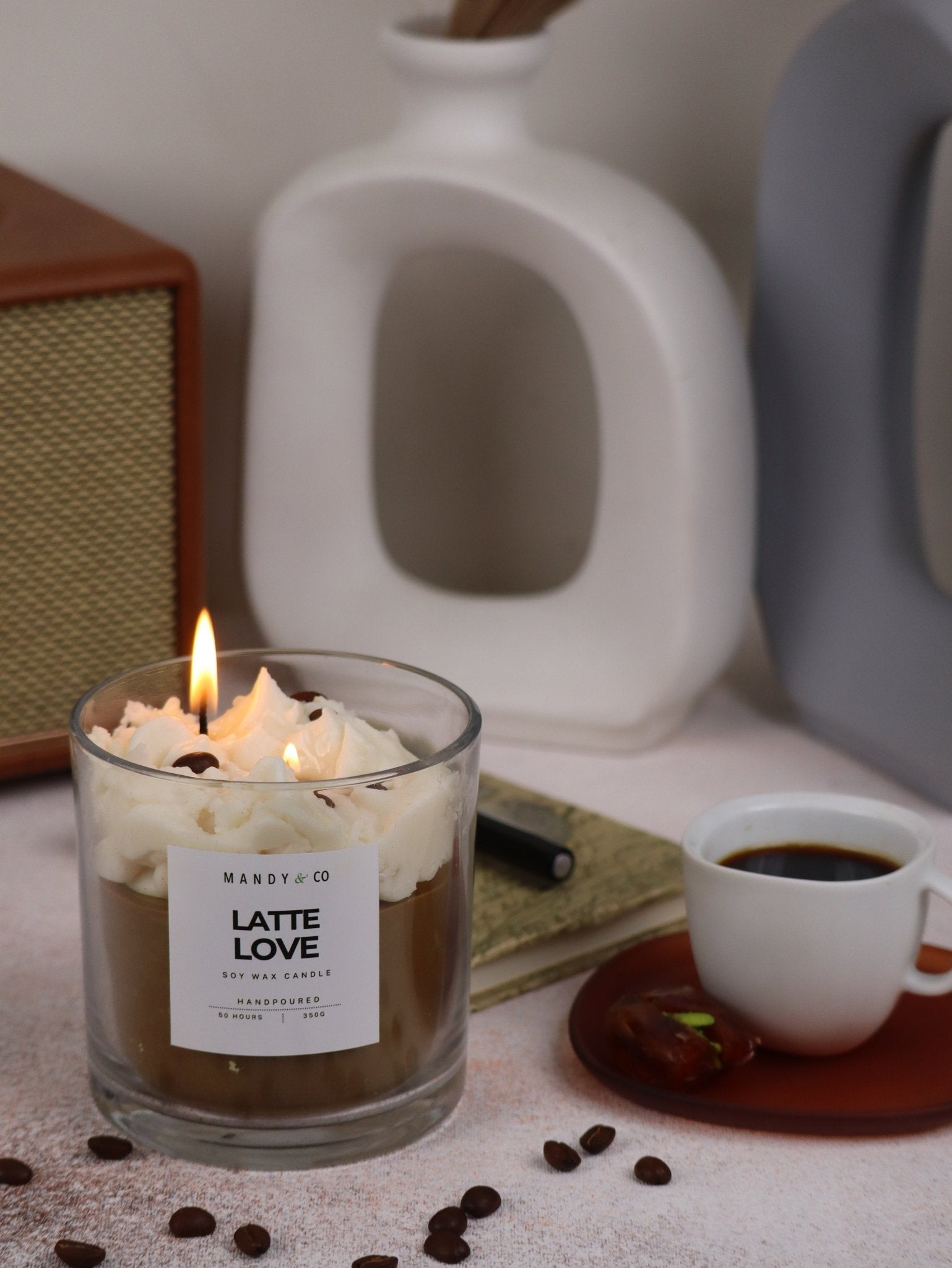Latte Love Soy Candle – Coffee Scent 350g – Mandy and Co