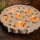 Lotus Marble Urli Soy Candle – 9 Inch Mogra Scent - Mandy and Co