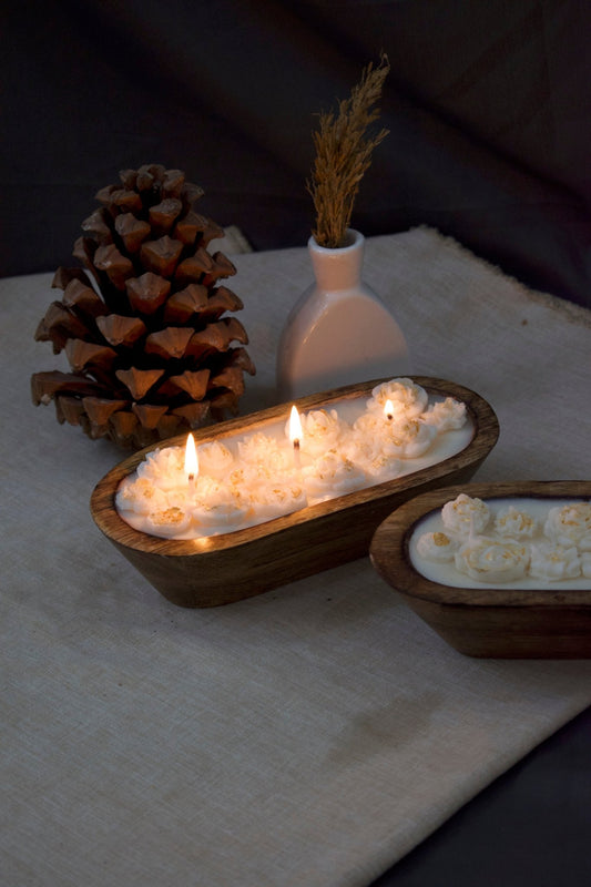 Mango Wood Soy wax Candle - 8 inches - Mandy and Co