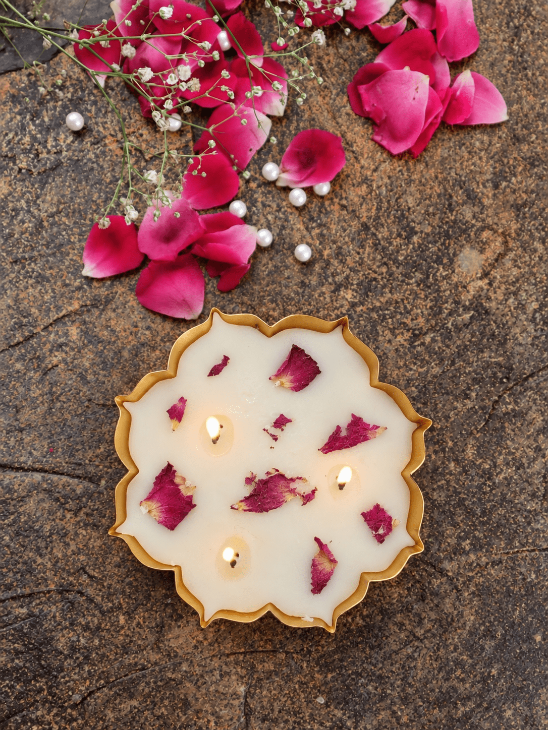 Mini Metal Urli Candle - Set of 2 - Mandy and Co