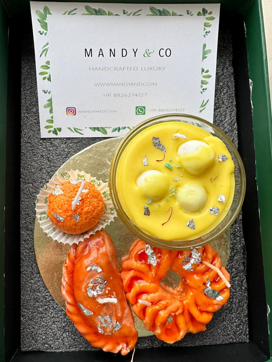 Mooh Meetha Box - Indian Mithai Candles - Mandy and Co