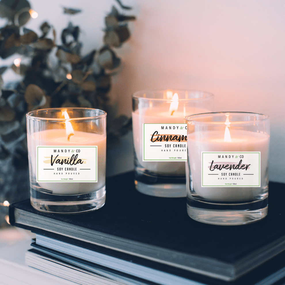 Pack of 3 Scented Soy Votive Candles – 80ml Each – Mandy and Co