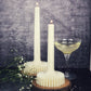 Ribbed Pillar Soy Candle – Set of 2 | Oudh Scent - Mandy and Co
