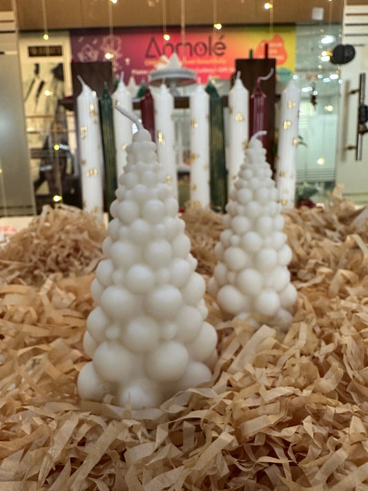 Small Bubble Tree Soy Candle – Cute Christmas Tree Candle for Festive Décor (Pack of 2) - Mandy and Co