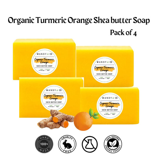 Organic Turmeric Orange Shea Butter Soap (Pack of 4)