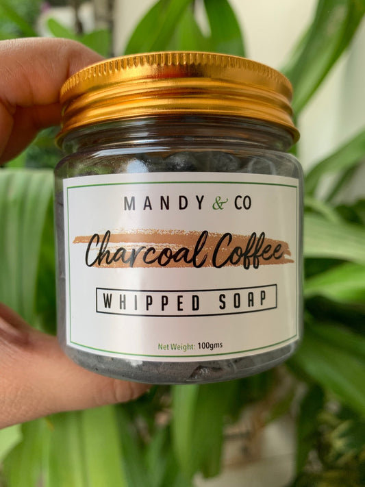 Charcoal Coffee Whipped Soap - Handmade Body Wash - Mandy and Co