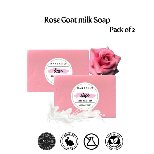 Rose Goat Milk Soap (Pack of 2) - Mandy and Co