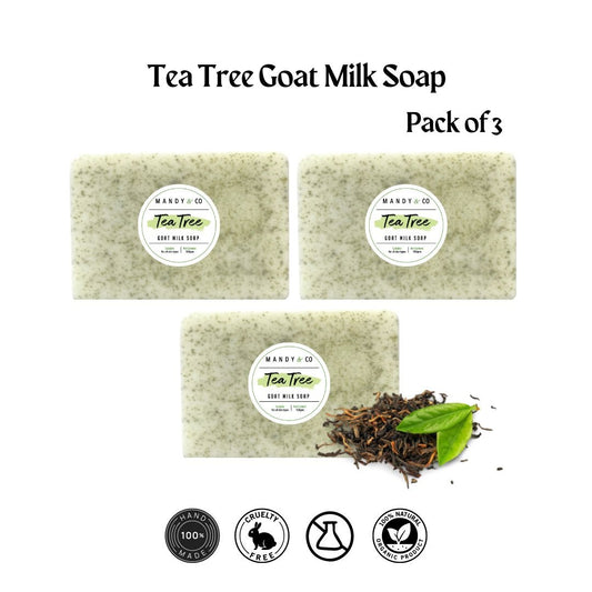 Tea Tree Goat Milk Soap (Pack of 3) - Mandy and Co